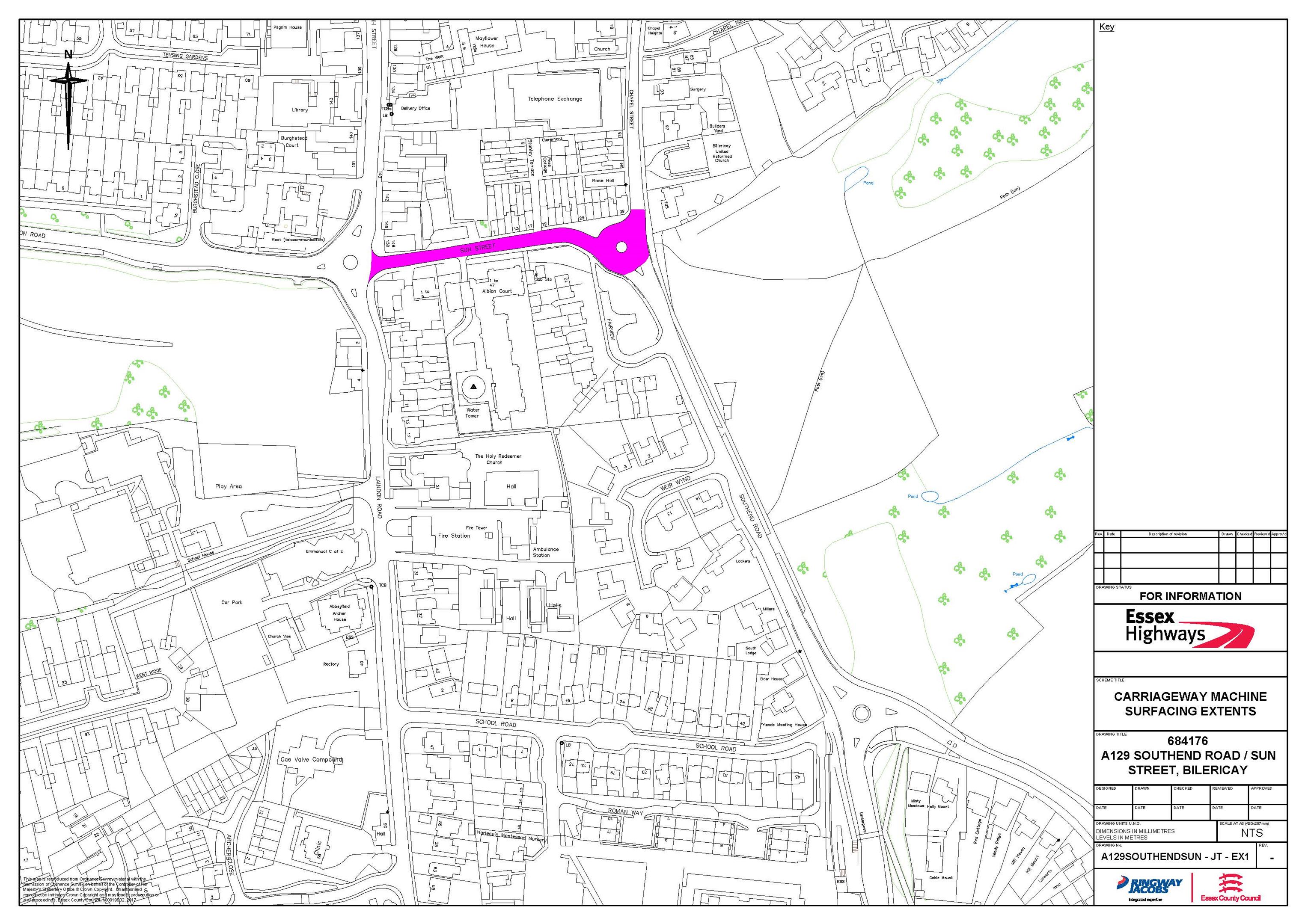 Southend Road Sun Street Billericay road surface improvements Essex